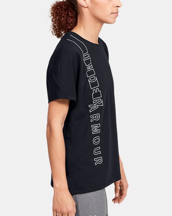 Women's UA Lighter Longer Graphic T-Shirt, Black, pdpMainDesktop image number 2